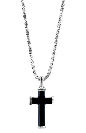 Effy Sterling Silver Black Onyx Cross Pendant at Nordstrom