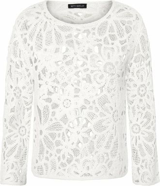 Betty Barclay Eyelet Knit Pullover - Dames - Tops - Wit - Maat: M