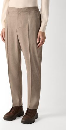 Ermenegildo Zegna Wool Blend Pleated Trousers in Light Taupe at Nordstrom, Size 48
