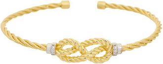 Meshmerise 18K Plated 0.06 Ct. Tw. Diamond Bangle Bracelet