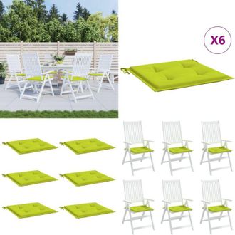 vidaXL Cuscini per Sedia 6 pz Verde Brillante 50x50x4cm Tessuto Oxford - Cuscini esterni - Cuscini per giardino