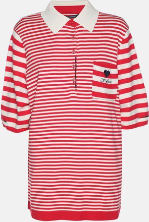 Marina Rinaldi Marina Sport By Marina Rinaldi Red/white Striped Knit Polo T-Shirt