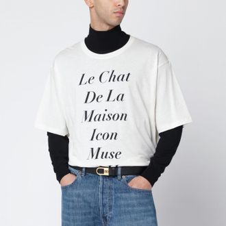 Valentino T-Shirt avorio Le Chat De La Maison Icon Muse Anti Hero