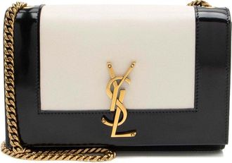 Saint Laurent Black Leather Bicolor Kate Small Shoulder Bag (Authentic Pre- Loved)