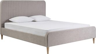 Miliboo Cama De 2 Plazas 160x200 En Tela Taupe Lindsay