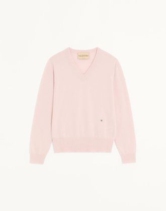 Valentino Maglia Valentino in cashmere con ricamo farfalla Uomo ROSA XXL