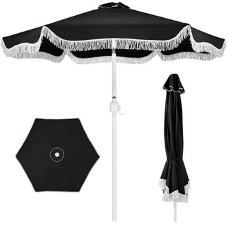 Best Choice Products Best Choice 9ft Fringe Market Umbrella - Boho Patio Sunshade w/ Tilt, UPF50+, Steel Pole for Table, Pool, Deck