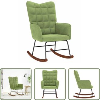 vidaXL vidaXL Sedia a dondolo verde chiaro - Sedia a Dondolo Verde Chiaro in Velluto