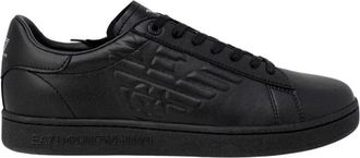Emporio Armani Lace-Up Sneakers - Heren - Sneakers - Zwart - 44 1/2 EU - Polyester - Schoenen