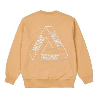 Palace Outliner Mit Desigher Crew Sand Back Triangle Printing Round Neck Unisex Yellow P20CS144