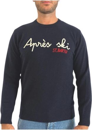 Saint Barth Trui met ronde hals - Heren - Ronde hals truien - Blauw - XL - Wol - Truien & Vesten