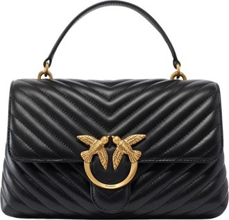 Pinko Love Lady Puff Classic - Dames - Handtassen - Zwart - ONE Size - Katoen - Tassen