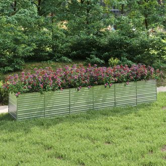 vidaXL Catino De Flores De Jard&iacute;n Alto 480x80x77cm Acero Galvanizado De Plata