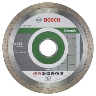 Bosch 10x Disco De Diamante Standard For Ceramic, 125 X 22,23 X 1,6 X 7 Mm - 2608603232
