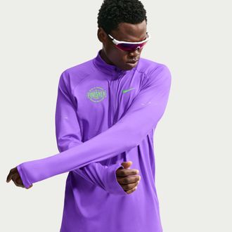 Nike Mens Stride Dri-FIT 1/2-Zip Running Top in Purple | IO8797-529