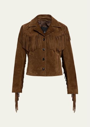 Nili Lotan Eloi Fringed Suede Jacket