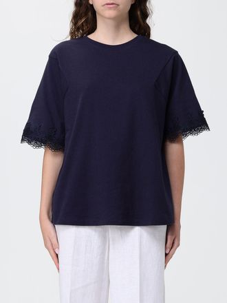 Twinset Cotton T-shirts with Embroidery