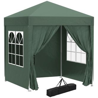 OUTSUNNY Carpa plegable 200x200x240 cm verde