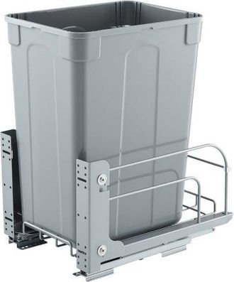 OEM Cubo De Basura Extra&iacute;ble Para Armarios De Cocina, Montaje Bajo Encimera, Gris, Con Sistema Deslizante De Cierre Suave De Metal Y Kit De Puerta, Para F