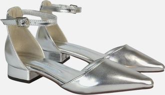 XY London Womens XY London Womens/Ladies Jenny Metallic Low Heel Court Shoes - Silver - Size: 6