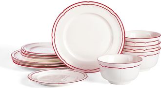Emeril Lagasse Victory 12-Piece Porcelain Dinnerware Set, Colored Rim at Nordstrom