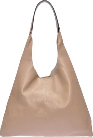 Luisa Vannini Beige Rundleer Tas