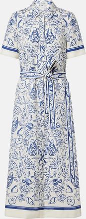 SIMKHAI Audria printed linen-blend shirt dress