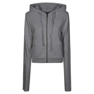 Entire studios Felpa Cropped Zip-Up - Dames - Vesten met rits - Grijs - M - Katoen - Hoodies & sweatvesten