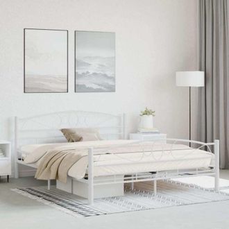 vidaXL Giroletto Bianco in Metallo 160x200 cm - Vidaxl