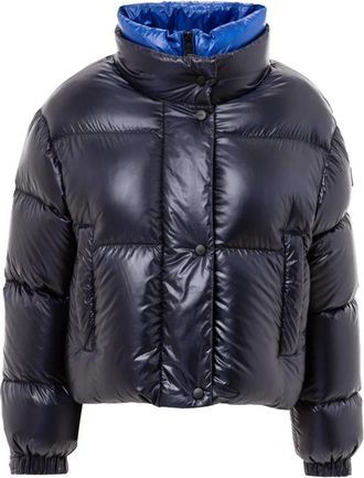 Add Korte gewatteerde jas met contrastkraag - Dames - Gewatteerde jassen - Blauw - XS - Jassen