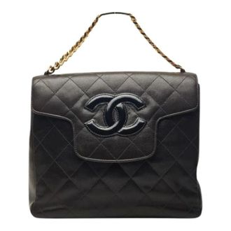 Chanel Pre-owned Vintage Lamsleren Handtas - Dames - Pre-owned - Zwart - Maat: ONE Size Leer