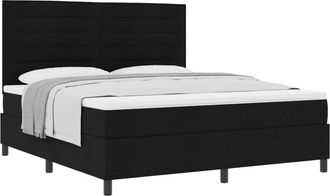 vidaXL Box Spring Bed with Mattress Black 180 x 200 cm Fabric vidaXL