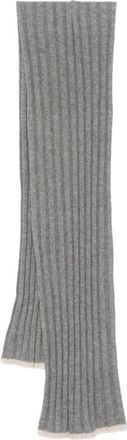 Brunello Cucinelli Geribbelde Kasjmier Sjaal - unisex - Accessoires - Grijs - Maat: ONE Size Kasjmier