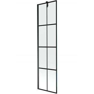 Desconocido Desconocido - Mampara De Ba&ntilde;era 1 Hoja Vidrio Transparente, 50x150 Cm, Perfil Negro