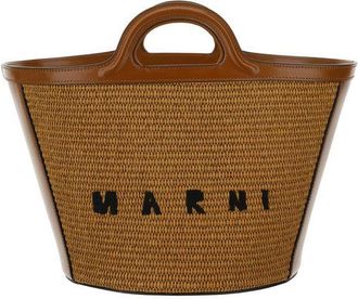 Marni Brown Cotton Shoulder Womens Bag