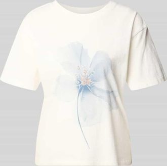 Jake*s Casual T-Shirt mit Motiv-Print und Rundhalsausschnitt in Offwhite, Gr&ouml;&szlig;e XXL