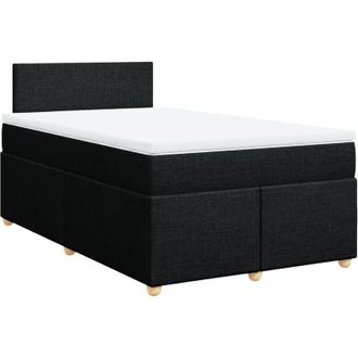 vidaXL Cama Box Spring Con Colch&oacute;n Tela Negro 120x200 Cm Vidaxl