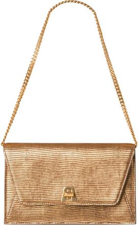 Akris Anouk Lizard Embossed Metallic Leather Shoulder Bag in Bronze Gold at Nordstrom