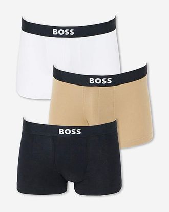 HUGO BOSS 3 Pack Trunk - Beige/White/Black