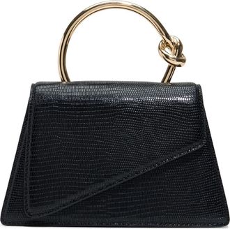 Aldo Aellaax Snakeskin Embossed Faux Leather Top Handle Bag in Black at Nordstrom