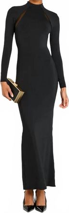 SER.O.YA Krystal Maxi Dress With Mesh Paneling In Black