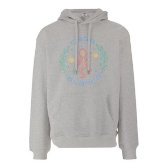 Casablanca Cotton Sweatshirt met Logo - Heren - Hoodies - Grijs - M - Katoen - Hoodies & sweatvesten