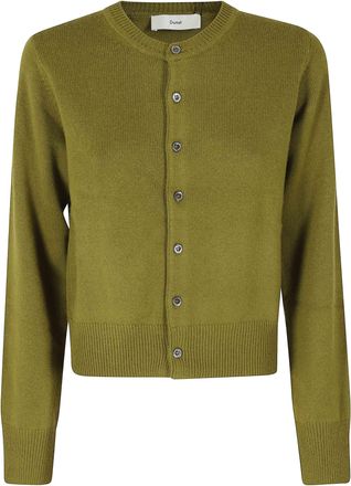 Dunst Olive Cropped Crew-Neck Wool-Blend Cardigan