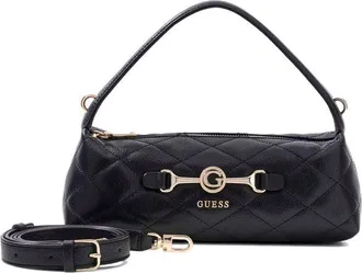 Guess Quilted Polyurethane Shoulder Bag - Black