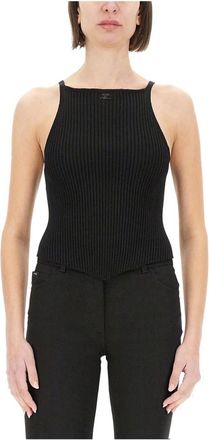 Courr&egrave;ges Dames, Tops, Zwart, Maat: L