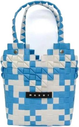 Marni Pre-owned Kids Line Diamond Basket Bag - Dames - Vintage Handtas - Blauw - ONE Size - Leer - Vintage