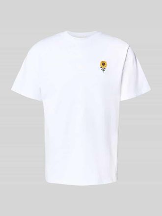For&eacute;t T-Shirt mit Motiv-Stitching Modell TOURNESOL in Weiss, Gr&ouml;&szlig;e XL