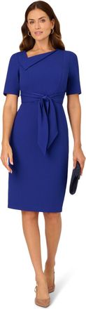 Adrianna Papell Womens Asymmetrical Short Dress - Blue - Size 18 UK