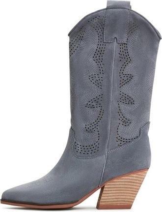 Cesare Gaspari Luxe Su&egrave;de Cowboylaarzen - Grijs - Dames - Cowboylaarzen - Grijs - 41 EU - Su&egrave;de - Schoenen