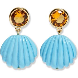 Lizzie Fortunato Kai Shell Drop Earrings in Blue Multi at Nordstrom